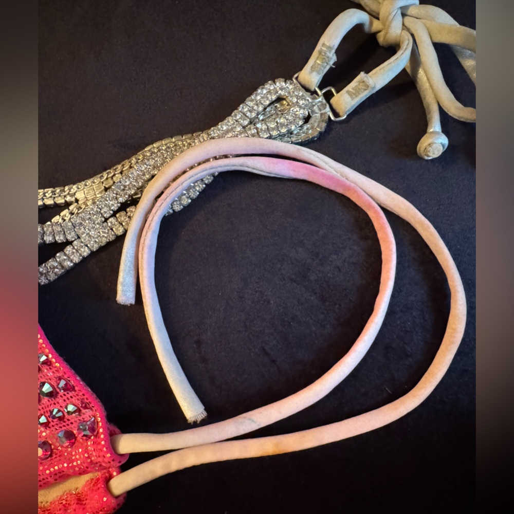 Competition Bikini. Ravish Sands Coral/Pink Rhinestone Bikini Set - Picture 14 of 15